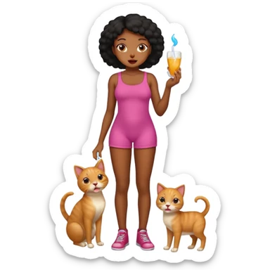 A black girl, naked showing full body licking pussy sticker