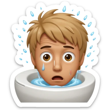 Random guys head sticking out of a toilet sticker