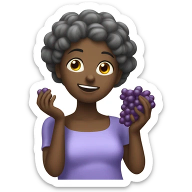 Caring eating grapes like a Queen sticker