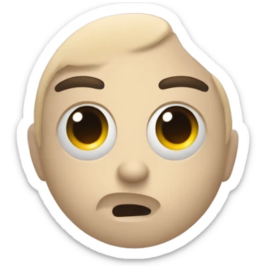 Design an emoji of a relaxed, dazed face with half-closed, bloodshot eyes, a subtle smile, the expression should convey a calm, dreamy 'stoner' vibe. sticker