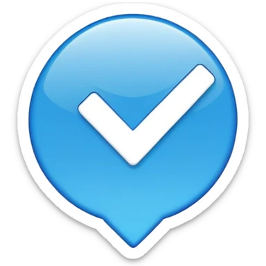 verified checkmark in a blue circle sticker