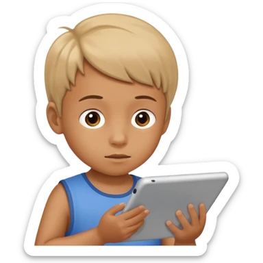 Tabletle oynayan çocuk sticker
