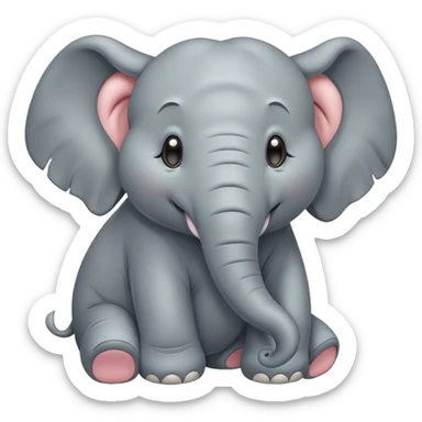 Cinematic Cute Yawning Elephant Portrait Emoji, Head tilted slightly with a dramatic, wide-open yawn, showcasing a soft, wrinkled gray hide with gently drooping ears and large, sleepy eyes, Simplified yet irresistibly adorable features, highly detailed, glowing with a soft, cozy glow, high shine, relaxed yet expressive, stylized with a touch of tender whimsy, bright and endearing, soft glowing outline, capturing the essence of a drowsy yet affectionate elephant, so drowsy it feels like it could stretch out of the screen and curl up for a nap! sticker