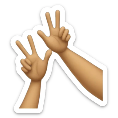 high five and victory near sticker