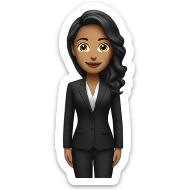 Posh-woman-with-black-suit-ready-to-collaborate sticker