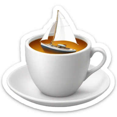 A sail boat in a cup of Tea sticker