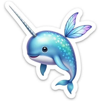 Narwhal butterfly sticker
