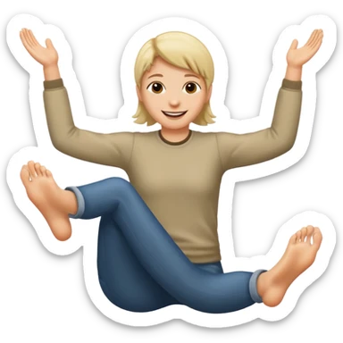 Sonriente con pies levantados sticker