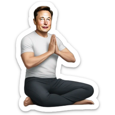 Elon Musk is namaste 🙏 pose sticker