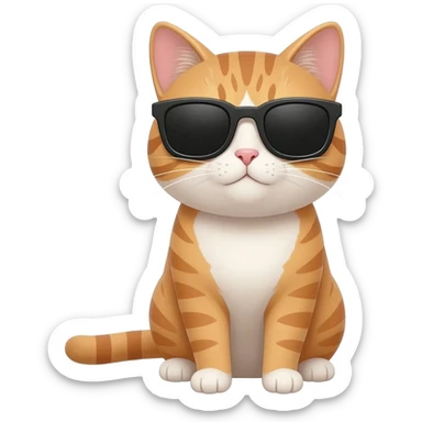 Cat wearing sunglasses sticker