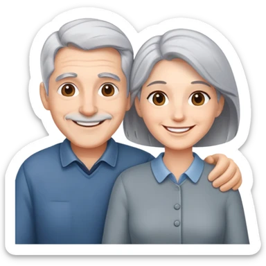 smiling duo with grey hair  sticker