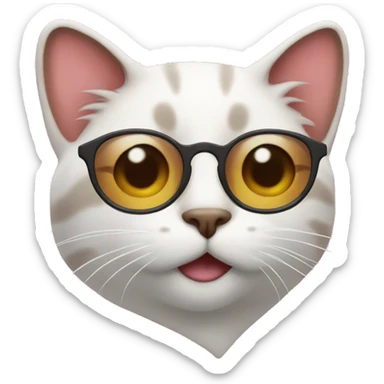 cat covering heart eyes sticker