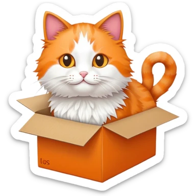 Cat in a shoebox  sticker