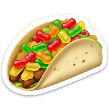 tacos with gummy bears in it sticker
