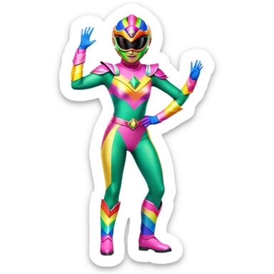  Female rainbow Power ranger  full body  mask on sticker