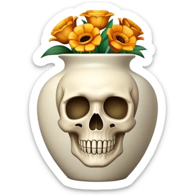 Vase skull sticker
