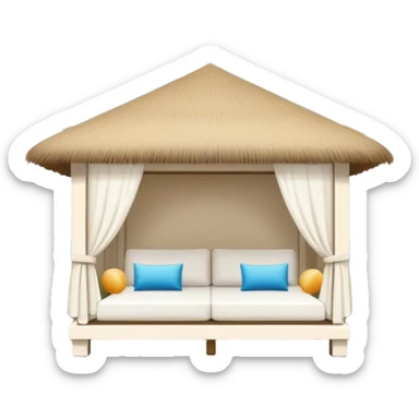 White, large poolside cabana sticker