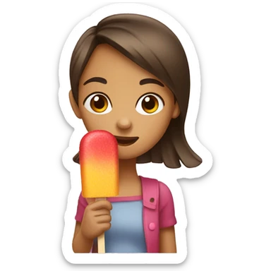  girl eating a popsicle sticker