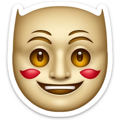 Sad face but happy mask sticker