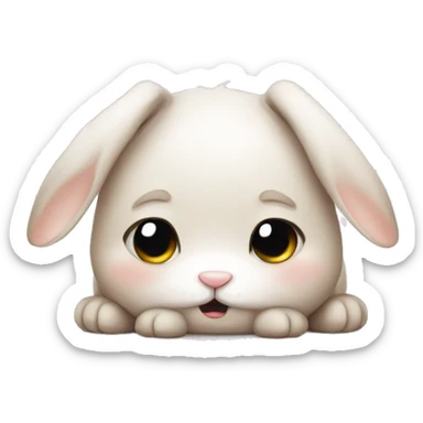 tired cute bunny sticker
