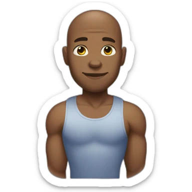 African American Guy with muscles and no hair sticker