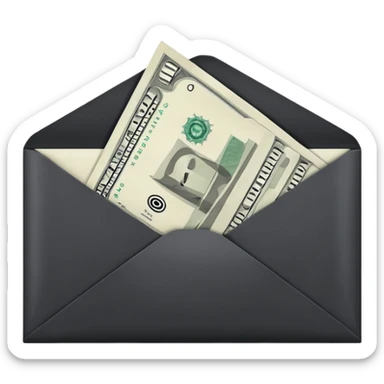 Salary enclosed in an envelope sticker