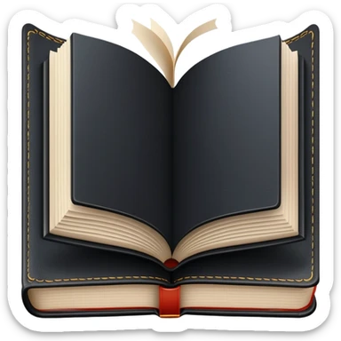 Open black book sticker