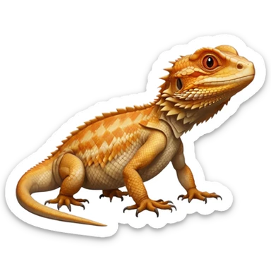 A hyper-realistic bearded dragon (full body) sticker
