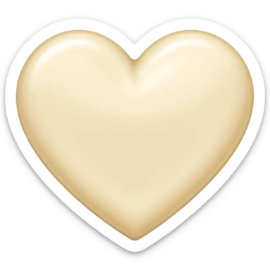 Cream heart sticker