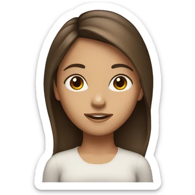 A girl whit brunette hair and brown eyes sticker