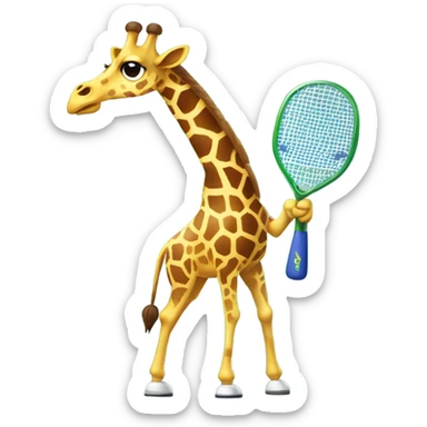 Giraffe playing pickleball  sticker