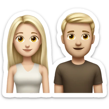 Pale brunette girl with pale blonde boyfriend  sticker