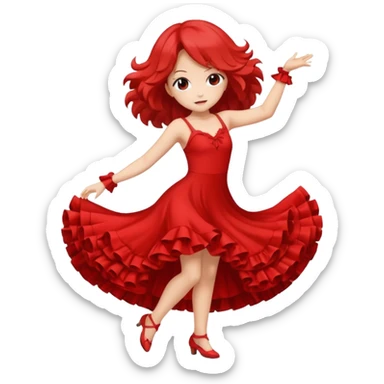 Una chica de anime bailando  sticker