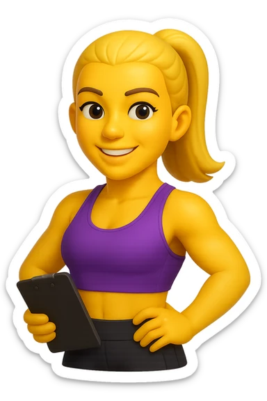 emoji 3d stile iphone che rappresenta una personal trainer bionda donna 3d sticker