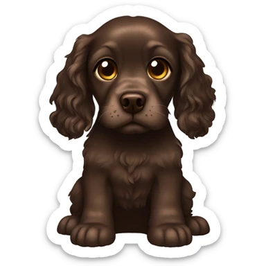Dark brown cocker spaniel  Little  sticker