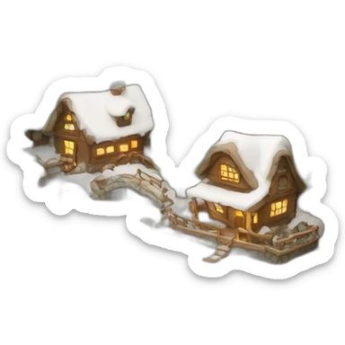 Winter wonderland diorama sticker