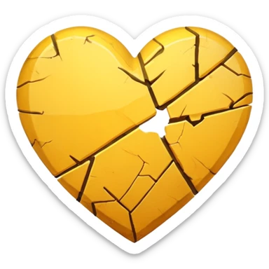 Yellow heart broked sticker
