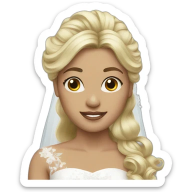 blonde bride long hair sticker