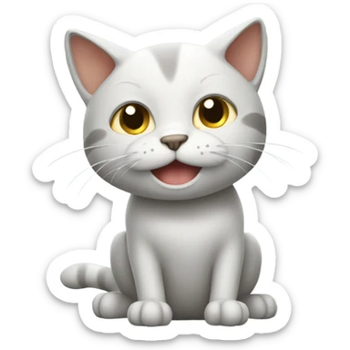 Cat cleaning itself sticker