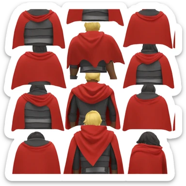 red hero cape back view sticker