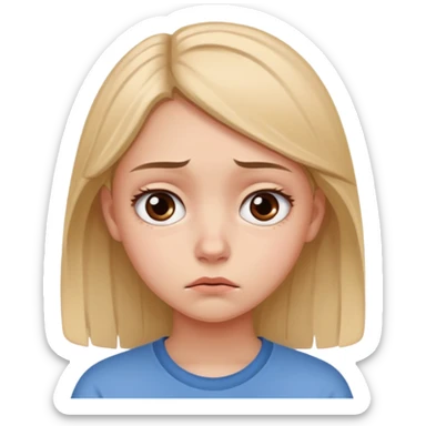 teenage gorl having disappointment about her idol - sadness from unfulfilled hopes or expectations sticker