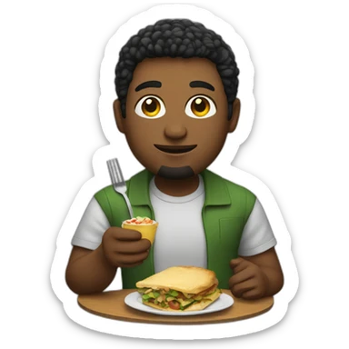 tech bro eating dinner sticker