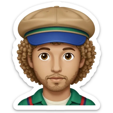 ein Talahon mit Gucci Cap, locken und dünnen Ziegenbart sticker