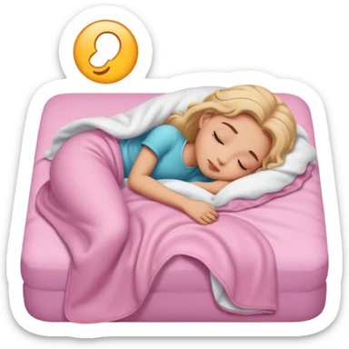 Garota dormindo, cama pink sticker