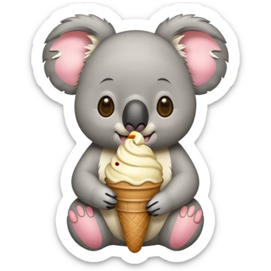 Koala with ice cream sticker