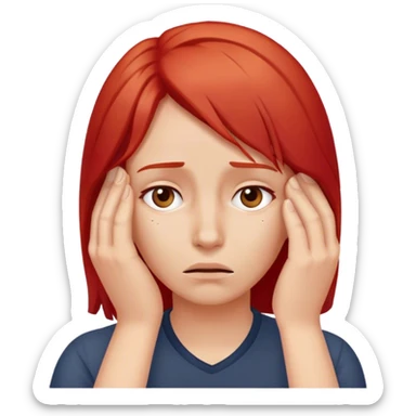 Facepalm red hair sticker