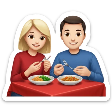 ligth couple having dinner at a Chinese restaurant sticker