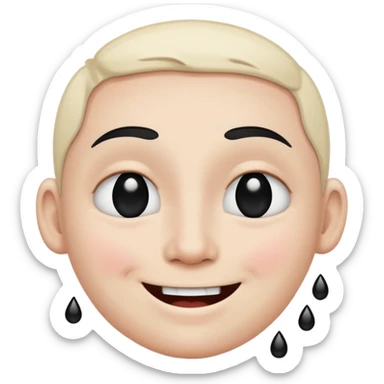 Smiley qui sourit avec des cœur noir et des larmes  sticker