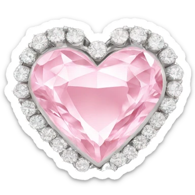 Diamond ring light pink heart sticker