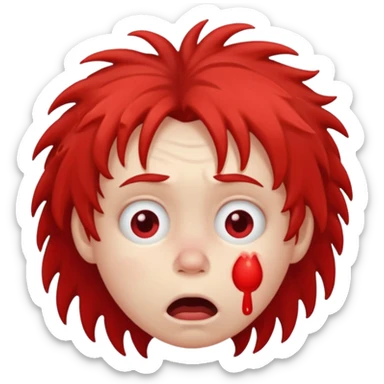 Silly sick face sticker